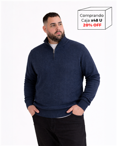 P8107 - Sweater 1/2 Cierre Mouline TALLE ESPECIAL